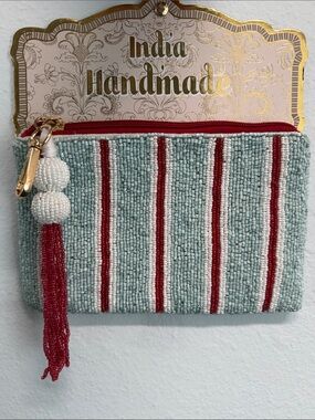 India Handmade | Beaded Summer Striped Mini Bag